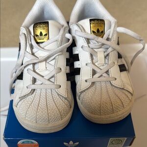 Adidas Kids White and Black Sneakers